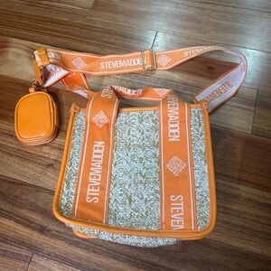 Steve Madden Crossbody Bag Satchel Top Handle Purse with Coin Pouch‎